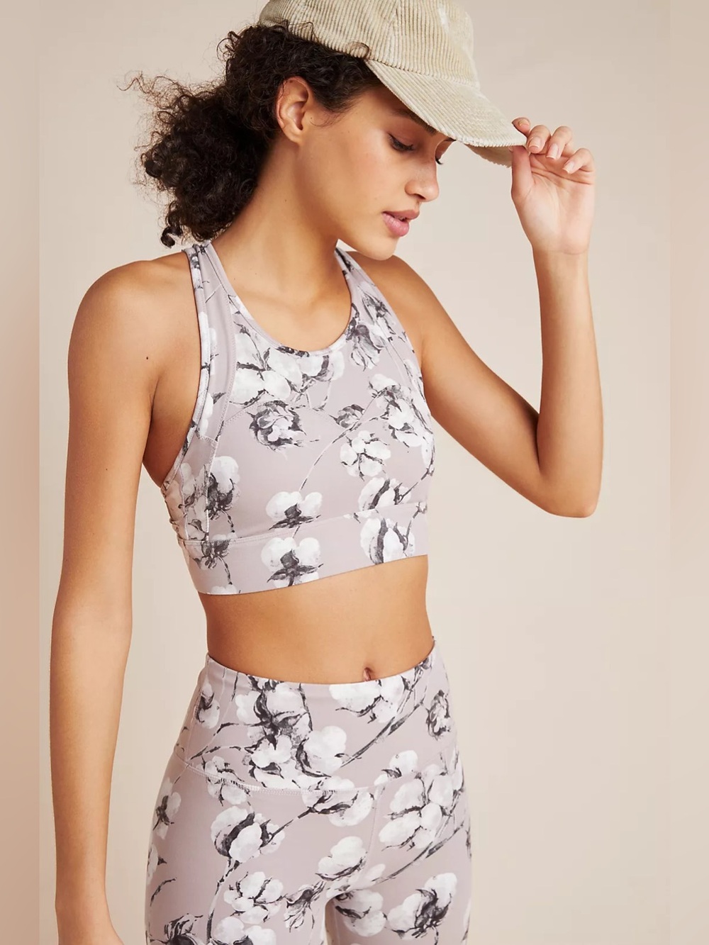 Anthropologie Varley Bassett Floral Sports Bra XS Activewear Workout Top